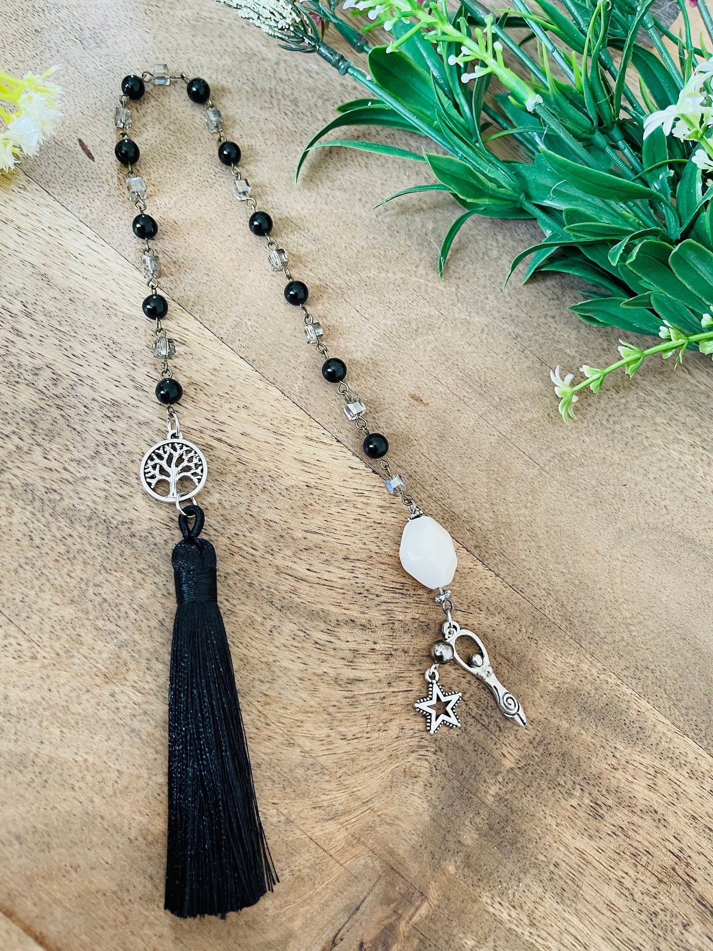 Strength Power and Stability Black Obsidian Stone Healing Goddess Star Rosary Pagan Wicca Ritual Manifestation